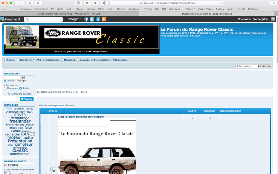 Forum en français traitant des modèles Range Rover Classic.